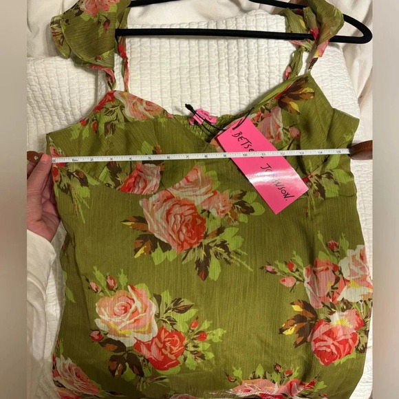Betsey Johnson Bouquet Bounty Floral Green Dress NWT - Picture 7 of 8